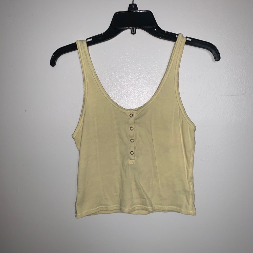 Yellow Button Down Tank